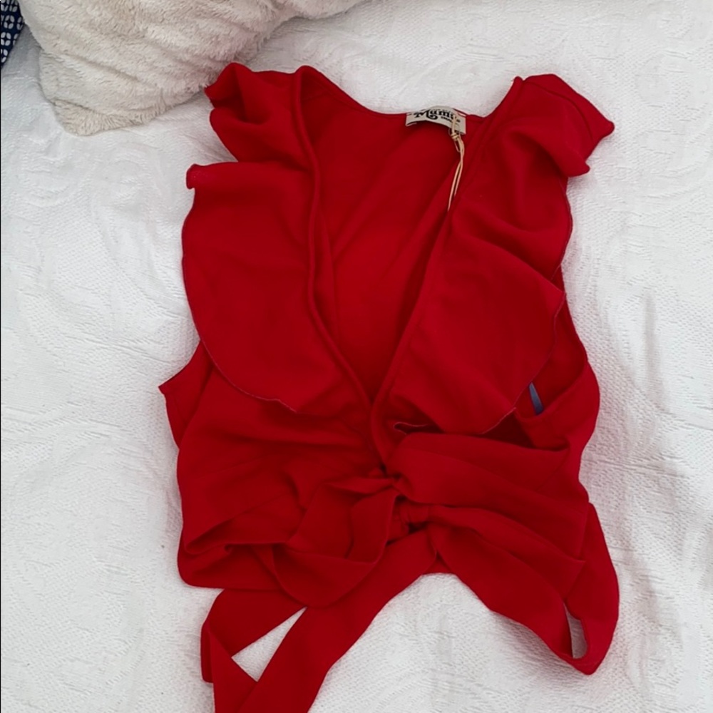 Show me Your Mumu cropped red blouse